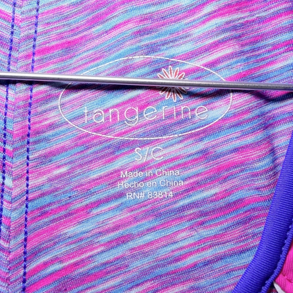 Tangerine Women's Pink Blue Heathered Racerback Tank Top Size S Activewear - Picture 3 of 4
